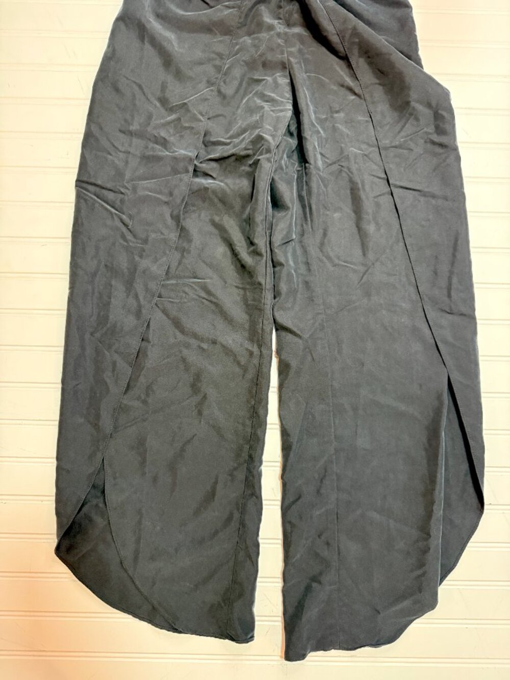 Drew Strapless Wide Leg Jumpsuit Black Split Leg Palazzo Pants Size Small - Picture 3 of 9